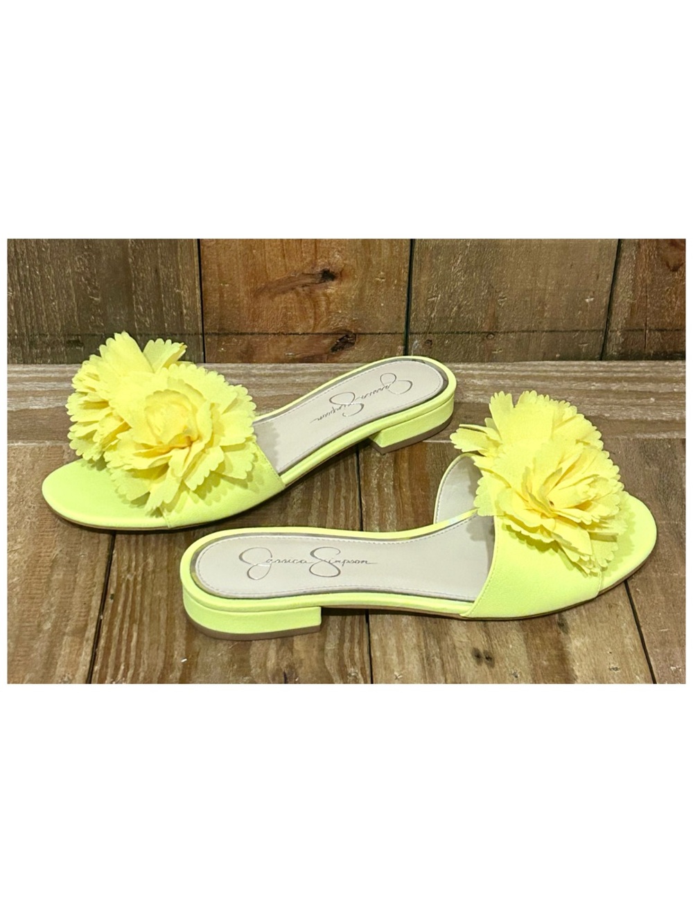 Jessica Simpson Leather Caralin Slide Sandals. - Picture 4 of 16